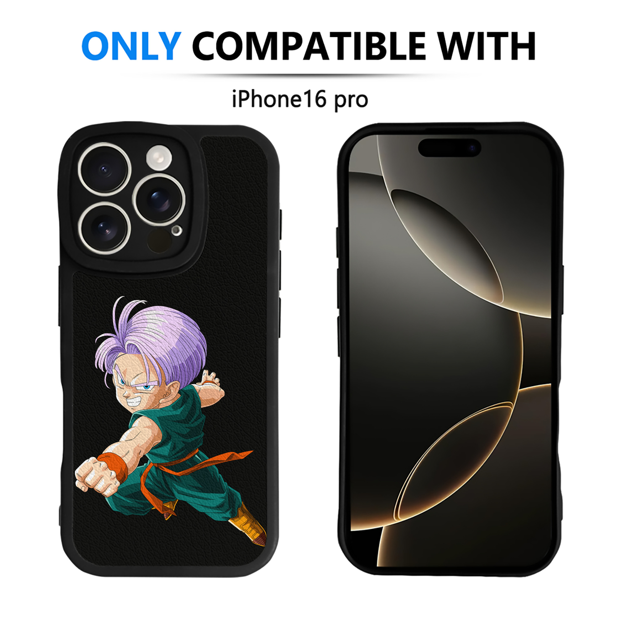 （画像用） ドラゴンボール トランクス（Torankusu）DRAGON BALL Trunks 【iPhone 16シリーズ対応】シリコンスマホケース（レザー調） 材質：シリコン
